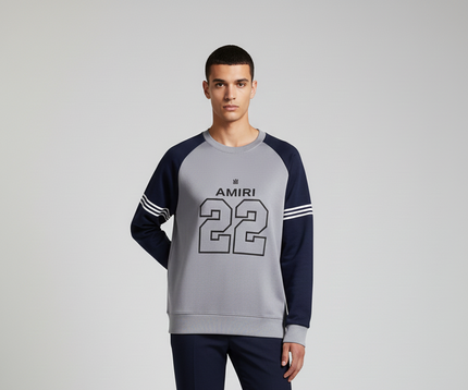Amiri Sports Pullover (Blue and White)
