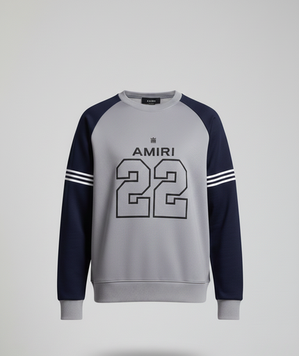 Amiri Sports Pullover (Blue and White)