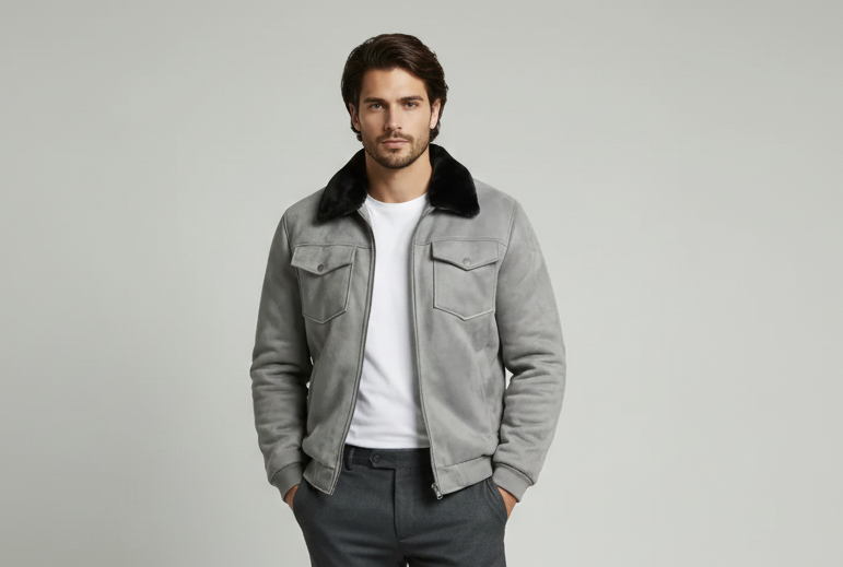 Suede Jacket (Gray)