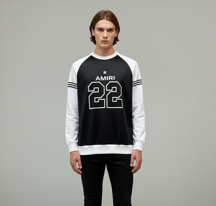 Amiri Sports Pullover (Black and White)