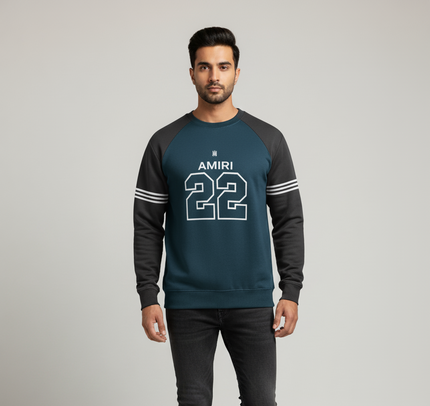 Amiri Sports Pullover (Navy Blue and Black)