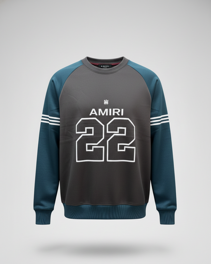 Amiri Sports Pullover (Grey and Navy Blue)