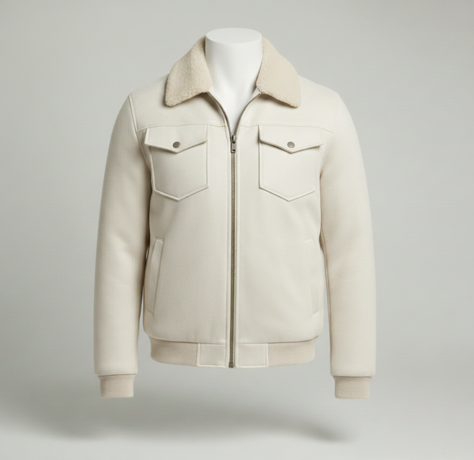 Suede Jacket (Off-White)