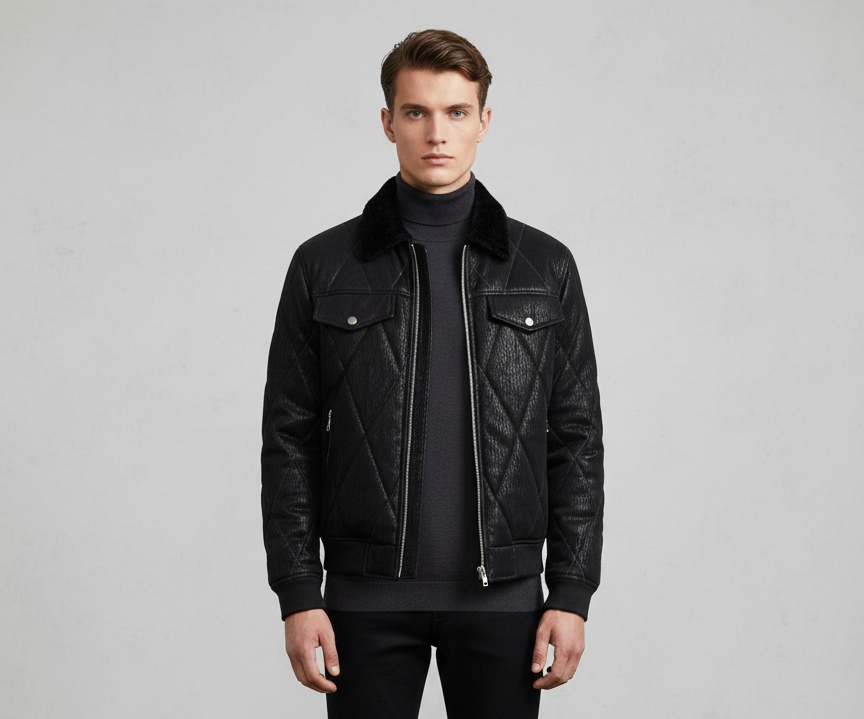 Men’s Bomber Leopard Jacket