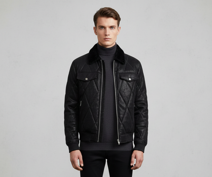 Men’s Bomber Leopard Jacket