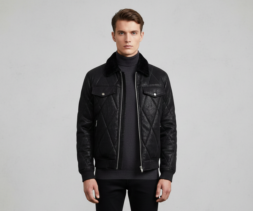 Men’s Bomber Leopard Jacket
