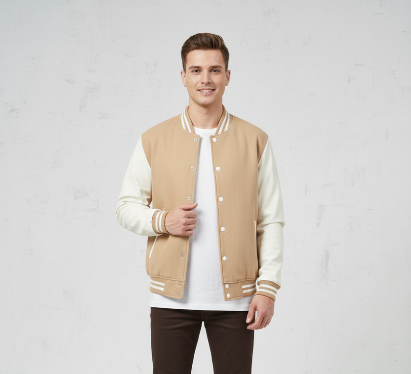 Baseball  Jacket (Beige)
