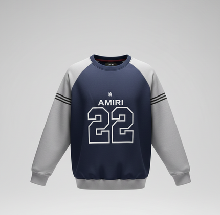 Amiri Sports Pullover (White and Blue)