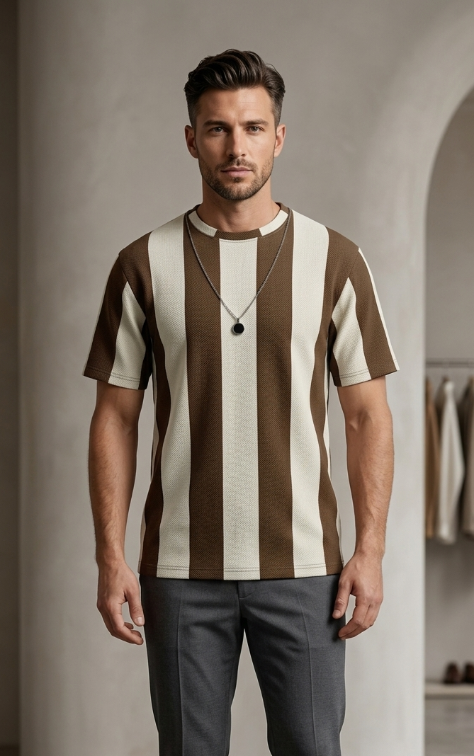 Men's Retro Shirt (Brown)