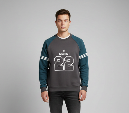 Amiri Sports Pullover (Grey and Navy Blue)