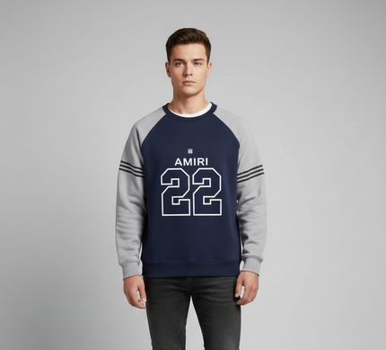 Amiri Sports Pullover (White and Blue)
