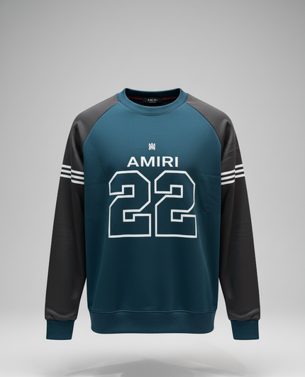Amiri Sports Pullover (Navy Blue and Black)