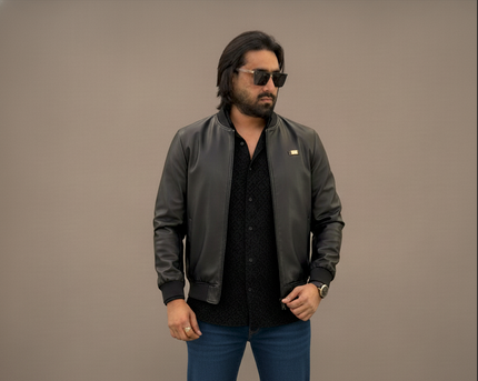 Black Leather Jacket - PB101