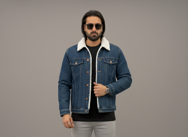 Men's Denim Jacket (Dark Blue)