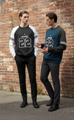 Combo Pack of 2 - Crackle Print Crewneck Sweatshirt Pair